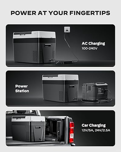 Miniatura 5 de Marsail Refrigerador de 12 voltios, 12 V, refrigerador de automóvil, 32 cuartos de galón, congelador portátil, compresor de -4 F a 68 F, 1224 V CC