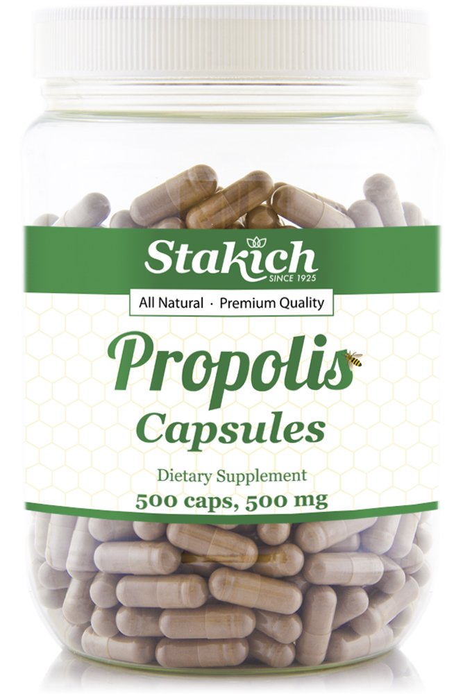 Stakich 500 mg Capsules (Propolis Capsules 500 mg (500 Count))