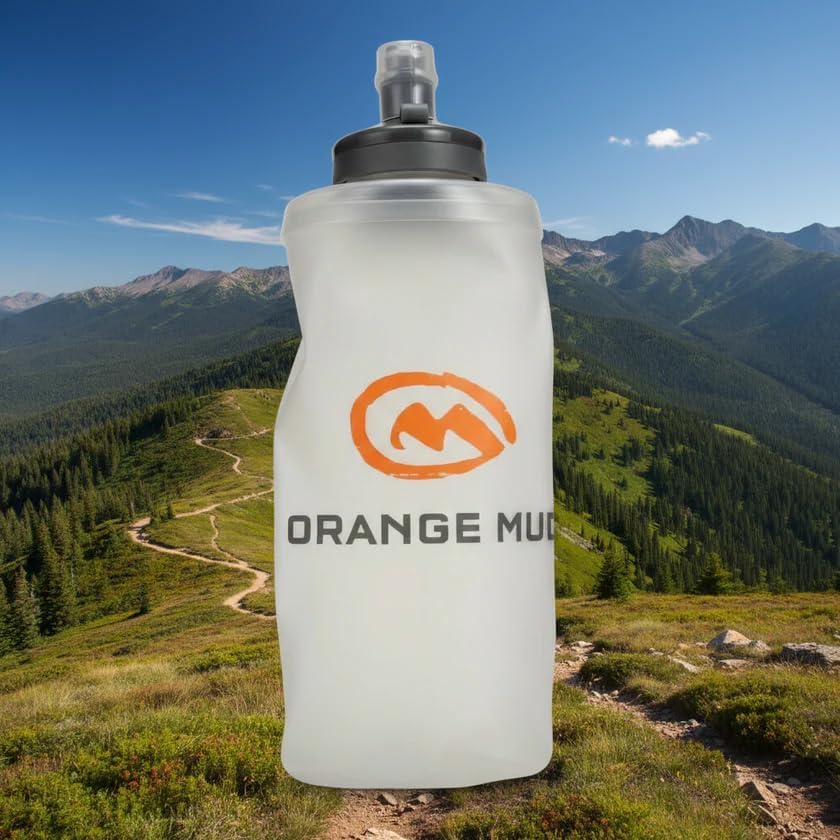 Orange Mud UltraFlask 500 ml Soft Flask with Locking Bite Valve – 17 oz No‑Slosh TPU/HDPE Hydration Bottle for Running, Trail & Ultra Endurance