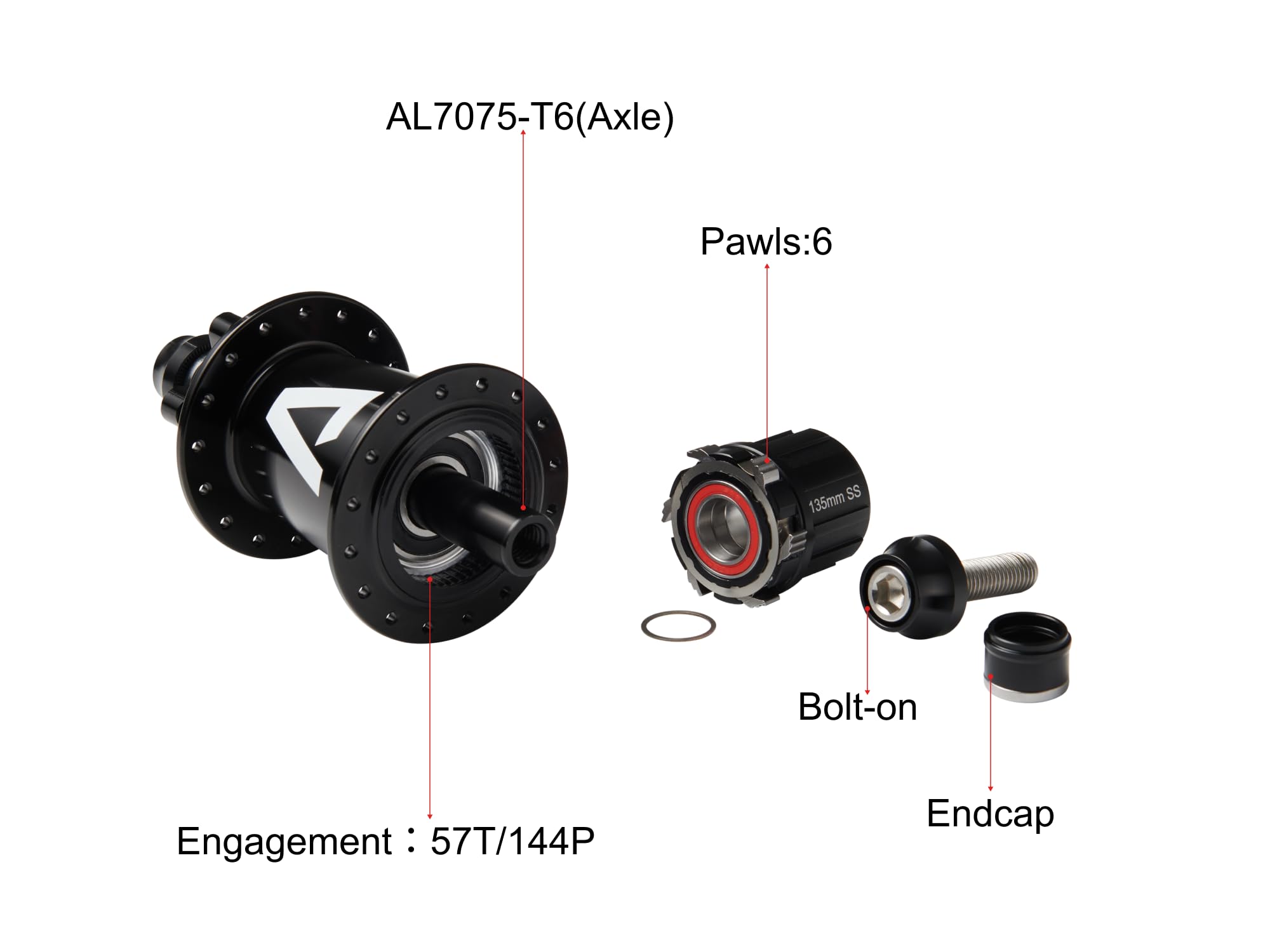 Lark Piasta rowerowa 32H do Dirt Jump BMX, pojedyncza oś biegowa, przykręcana, 135 mm, tylna, srebrna