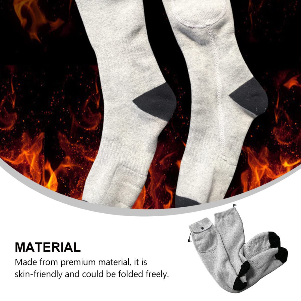 INOOMP 2paare Intelligente Heizsocken Für Und USB-ladbar Dreistufige Temperaturregelung Warme Und Bequeme Wintersocken Für Outdoor-aktivitäten Camping Und Skifahren