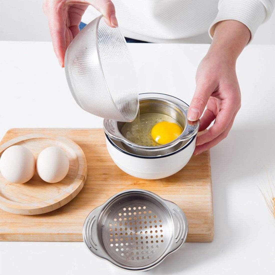 colador de atún de Acero Inoxidable Apto para Uso alimentario, tamiz de Prensa de atún, Tapa de escurridor de Aceite, colador de Aceite, escurridor, fácil de Limpiar, no Absorbe ningún Olor