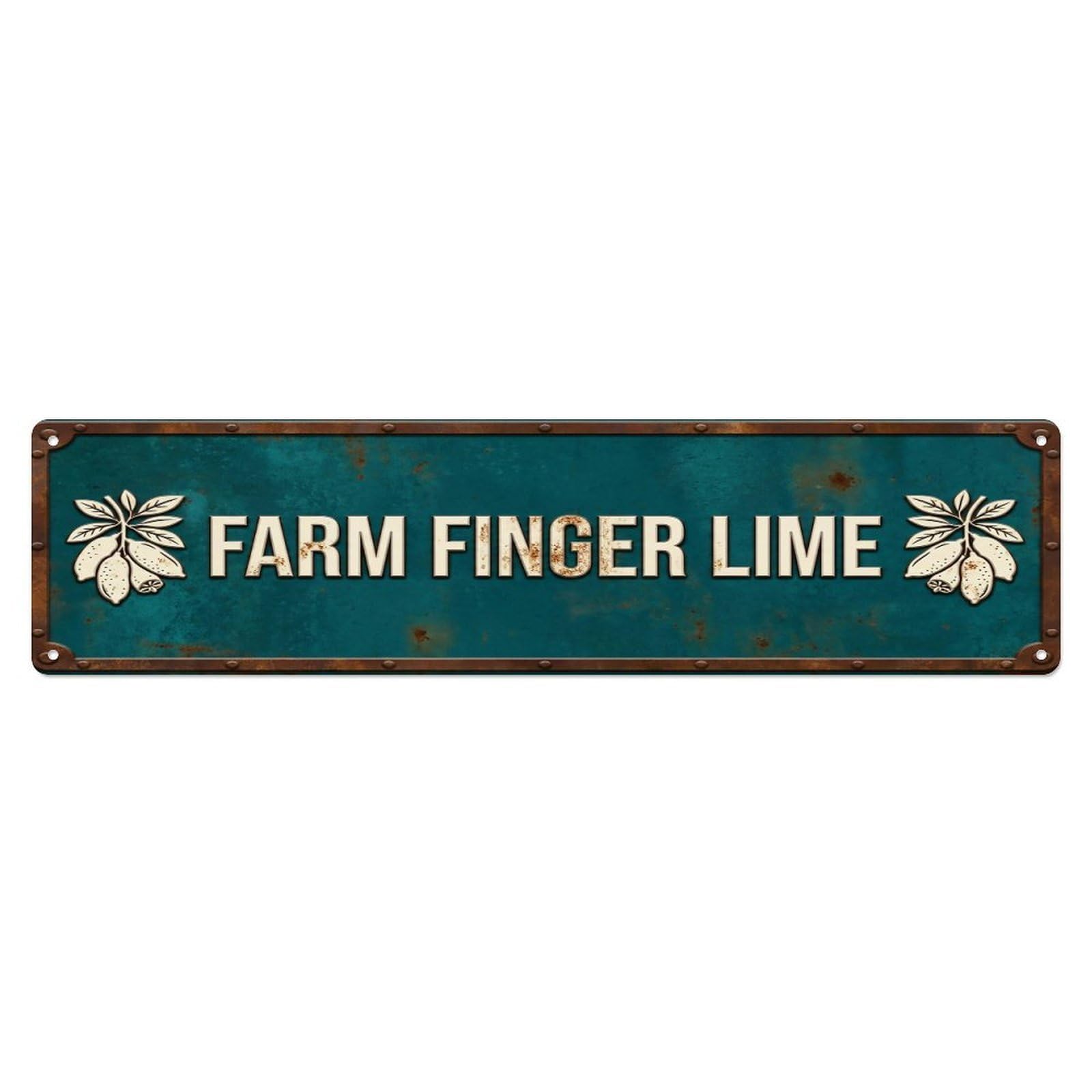FARM FINGER LIME Vintage Citrus Rustic Farmhouse Metal Tin Sign