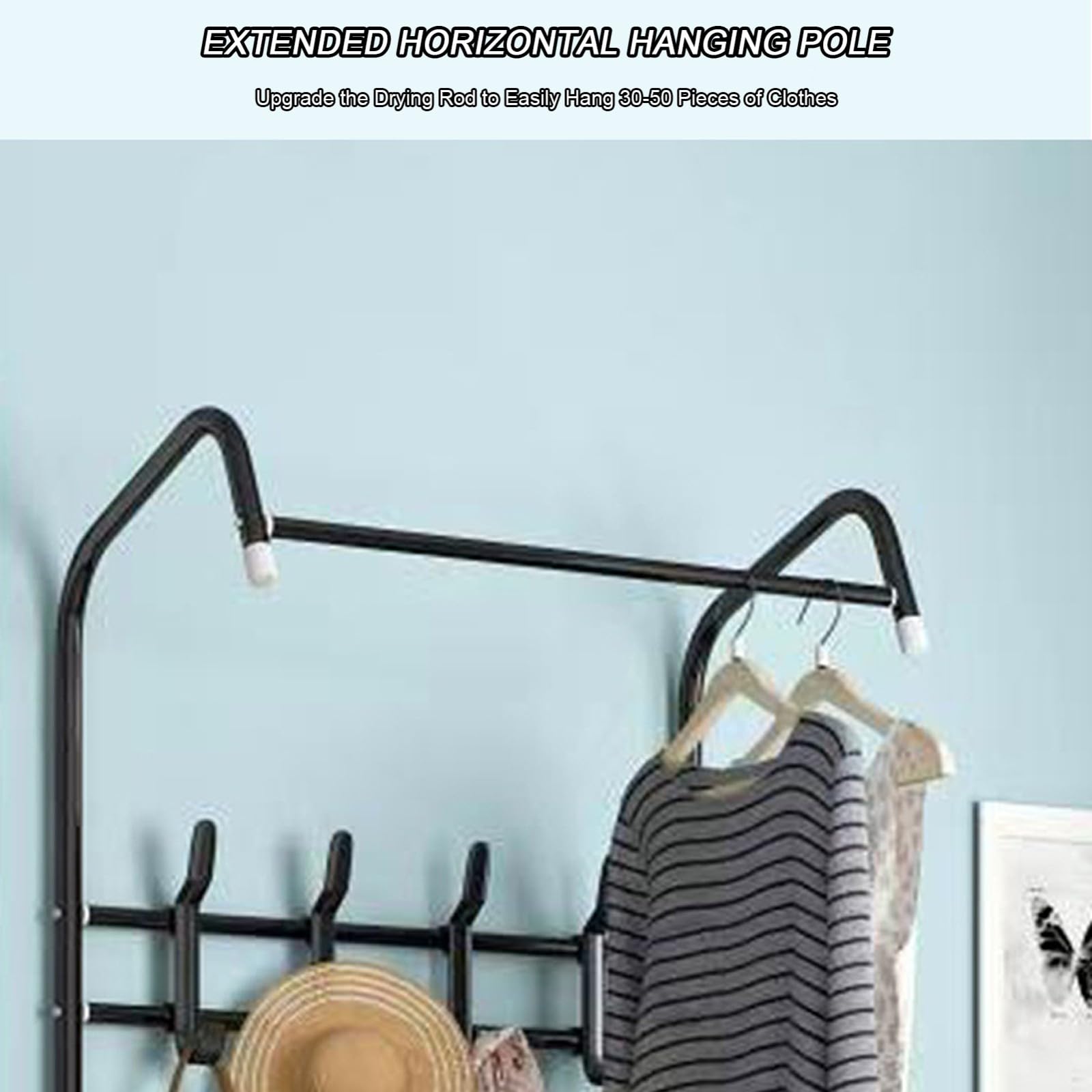 Perchero, Perchero con Ganchos Extraíbles para Zapatos Perchero de 2 Niveles para Pasillo baño Sala de estar A,60 * 31 * 170CM