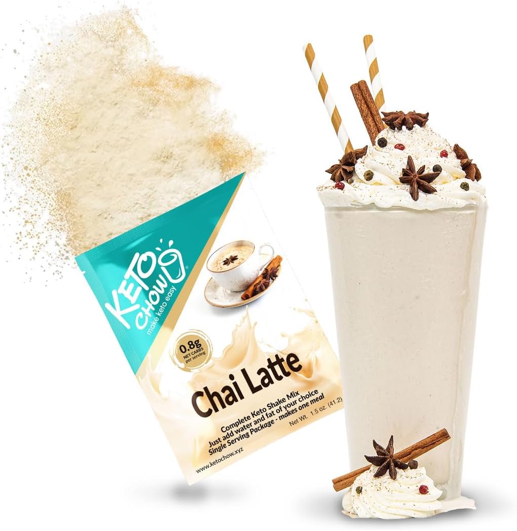Keto Chow Chai Latte | Keto Meal Replacement Shake Powder | Nutritionally Complete Keto Food | Low Carb Keto Meals | Delicious Easy Meal Substitute Drink | Protein Rich You Choose The Fat | Single Meal Sample