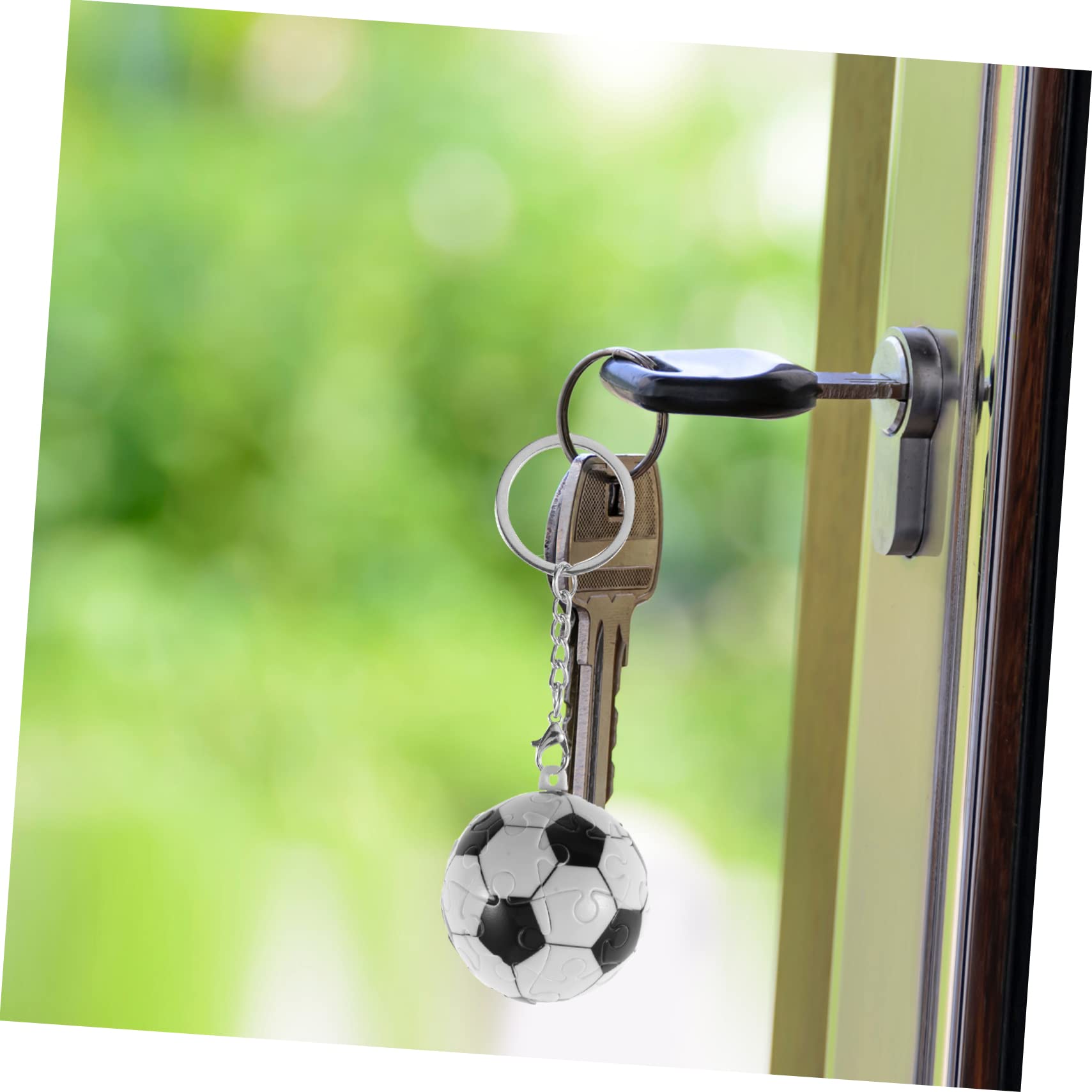 UKCOCO Llaveros de Fútbol Forma de Decorativos Llaveros de Puzzle para Colgantes Deportivos de Accesorio para Fanáticos del Fútbol