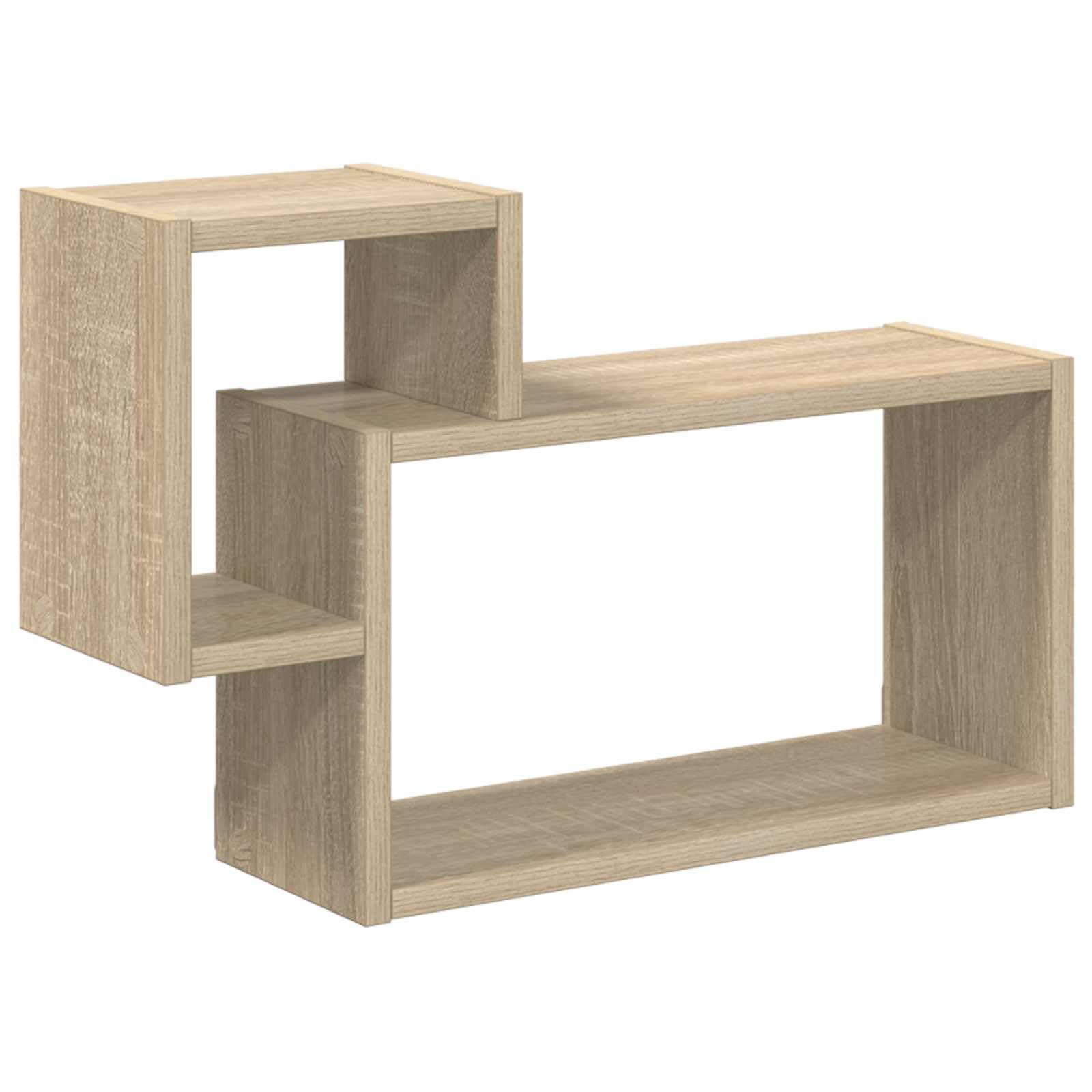 Mensola da parete in rovere Sonoma, 55 x 15 x 35 cm, salvaspazio, multifunzionale, per soggiorno, camera da letto, cucina, ufficio, con supporto stabile e conservazione moderna