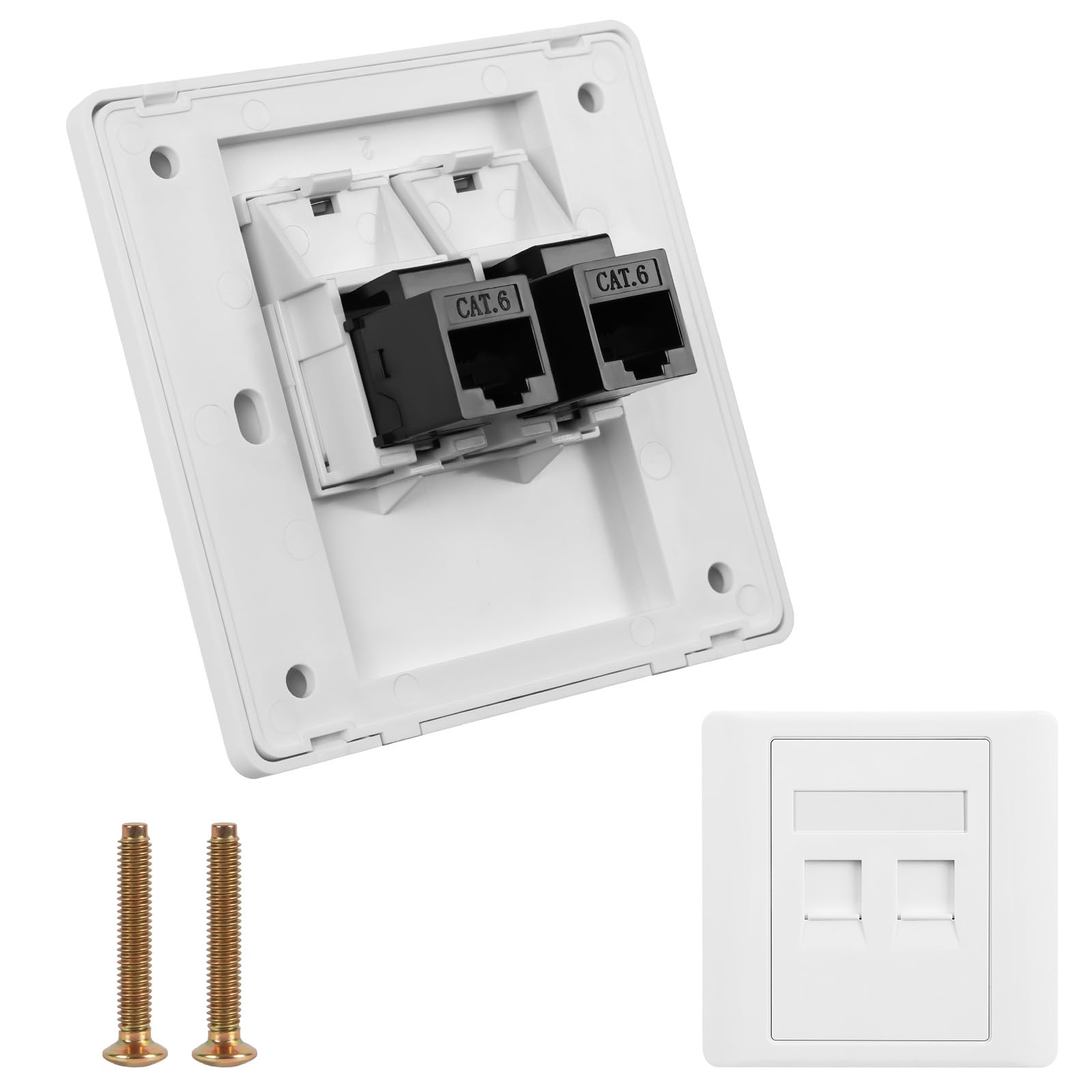 OFFCUP CAT6 Gigabit Network Socket, Double Port RJ45 Wall Sockets