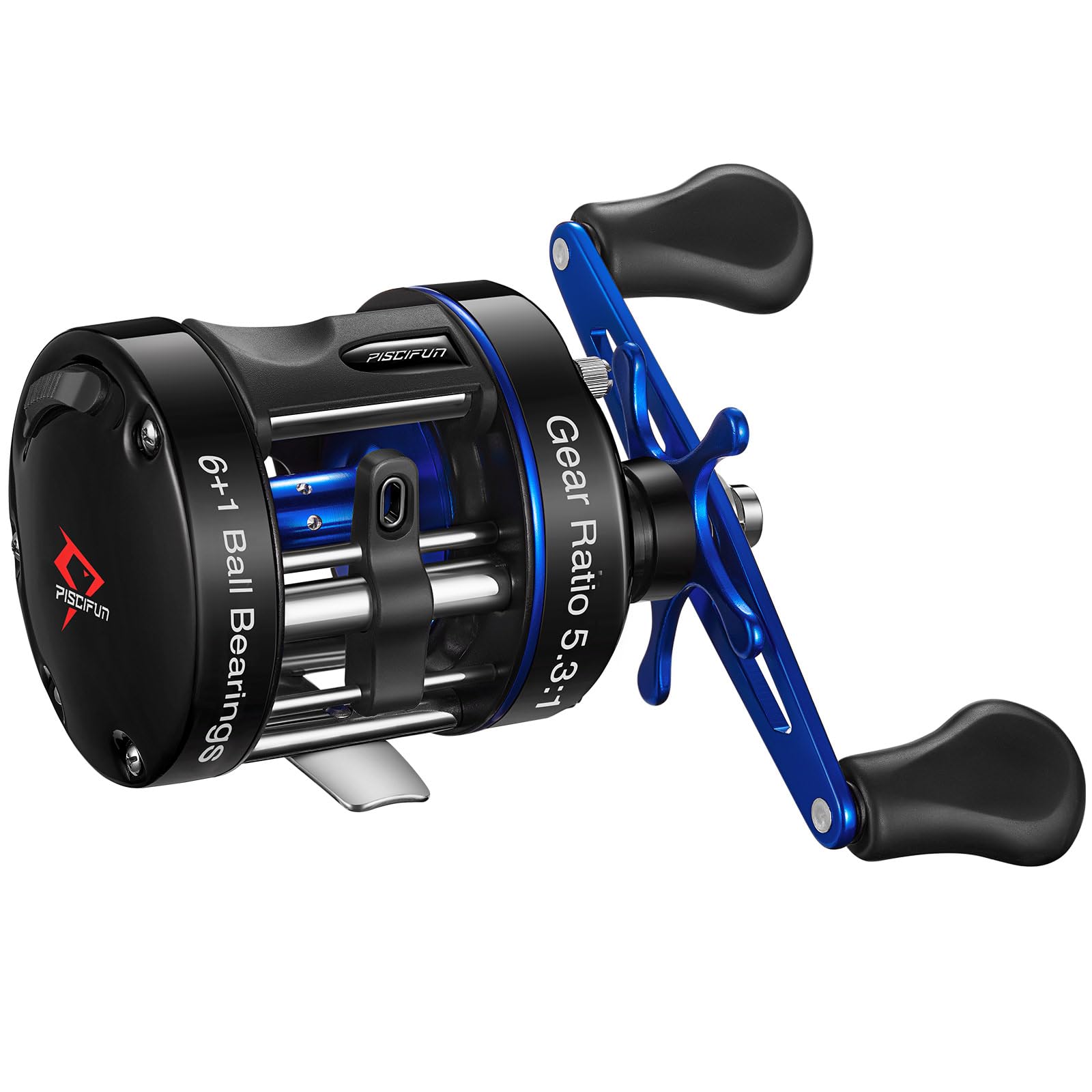 Piscifun Chaos XS Baitcasting Fishing Reel, Reinforced Metal Body Round Baitcaster Reel, Smooth Powerful Saltwater Inshore Surf Trolling Reel, Conventional Reel for Catfish, Musky, Bass, Pike