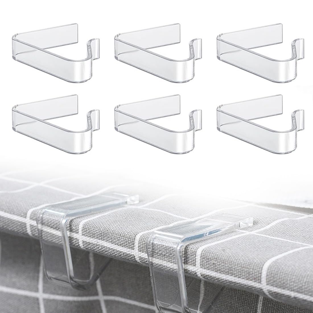 6 Pezzi Ganci Fermatovaglia Antiscivolo Tovaglia Fissa, Clip per Tovaglia Trasparente in Plastica Clip per Fissaggio Tovaglia per Festa Nuziale Ristorante Giardino Esterni Barbecue