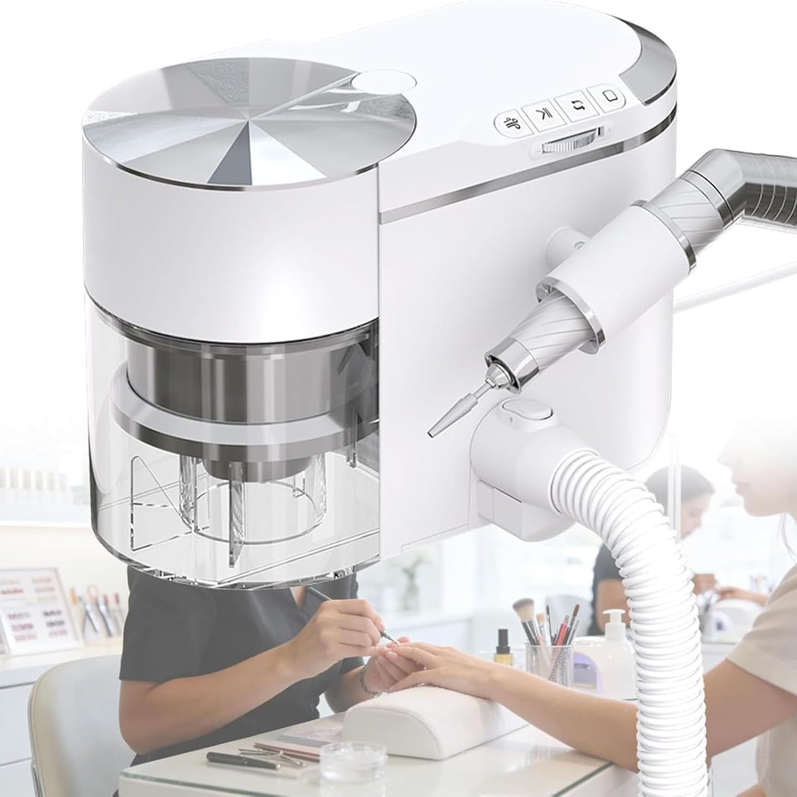 LSRFXF Professional Nail Dust Collector, Electric Nail Drill Vacuum Cleaner Kit, 30000 RPM Brushless Motor, Low Noise Nail Drill Manicure Machine for Nail Tech and Home Use