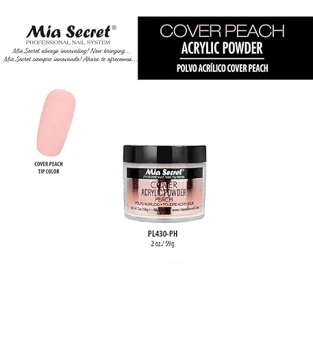 Miniatura 2 de Mia Secret Cubierta profesional para sistema de uñas, polvo acrílico, nuevo artículo 2020 (cubierta de 2 onzas, melocotón)