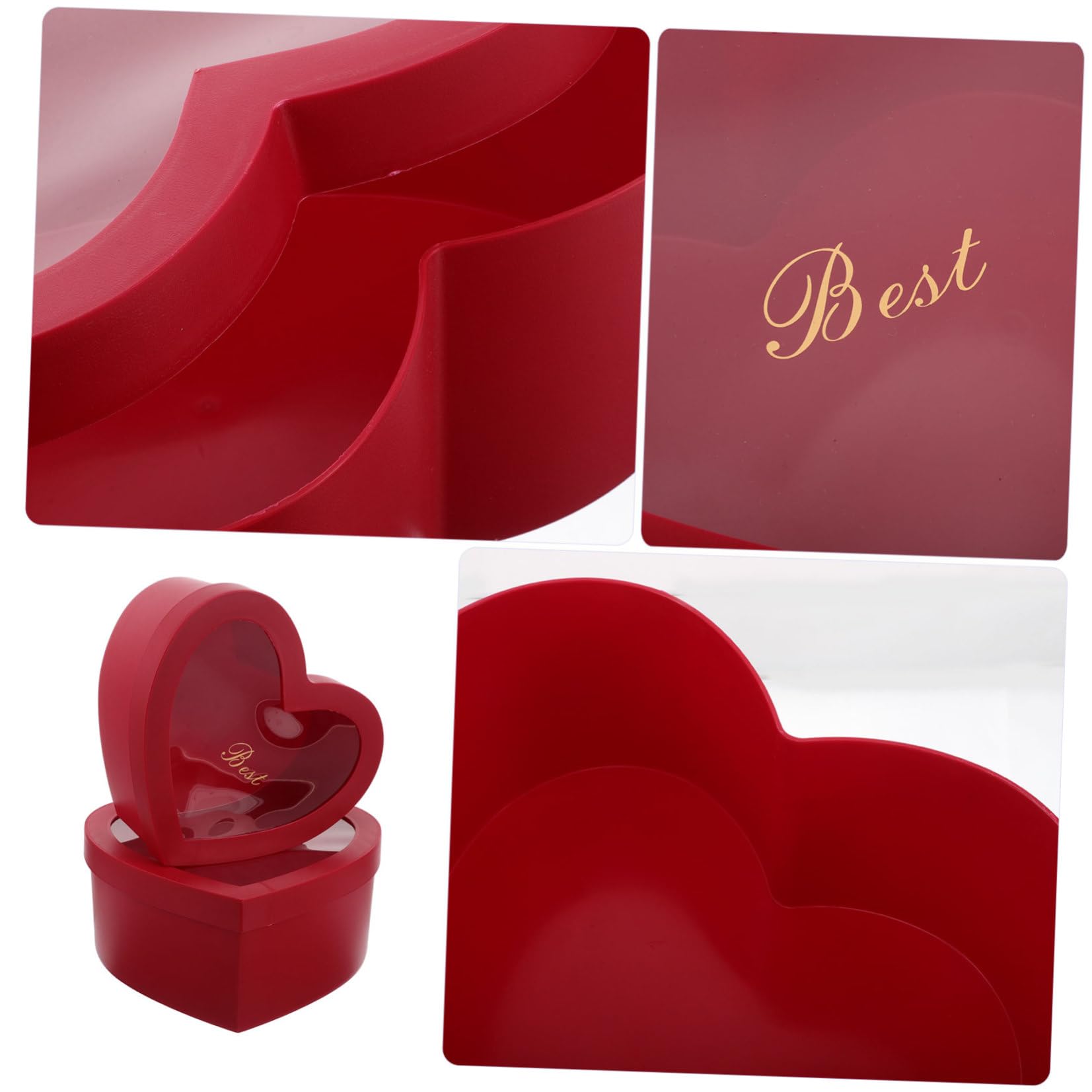 VILLCASE 2 Pezzi Scatola Regalo Forma di Cuore in Carta Rossa per San Design Versatile per Regali Personalizzati Adatta a Occasioni Romantiche e Decorazioni Fai da Te