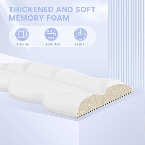 Miniatura 3 de iCasso Juego de reposamuñecas para teclado, almohadilla ergonómica de espuma viscoelástica para teclado y mouse, fácil de escribir y aliviar el