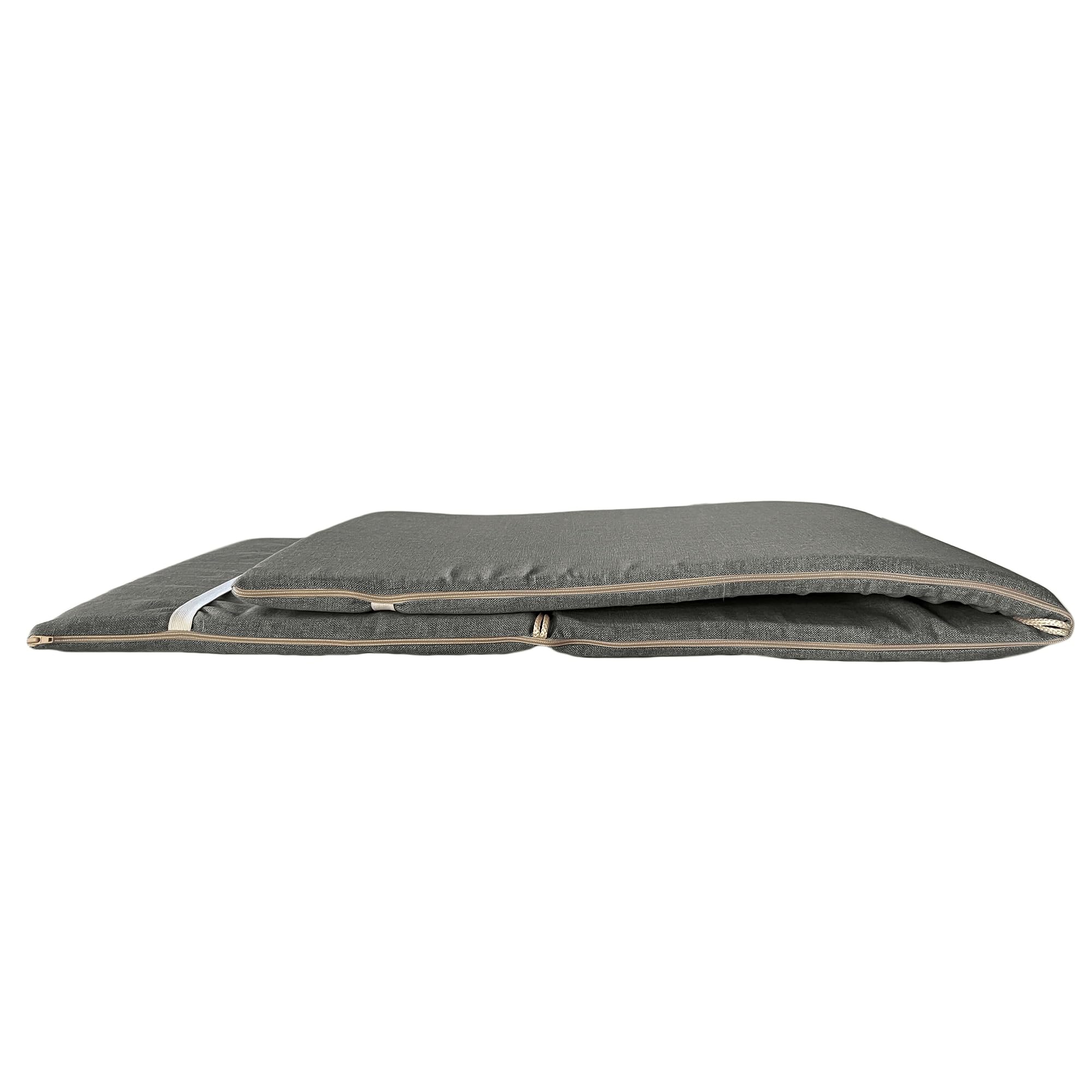 Cuscino Imbottito per Sdraio in Legno 165x50x3,5 cm Made in Italy - Ricambio cuscino sedia Sdraio Tinta Unita (Grigio)