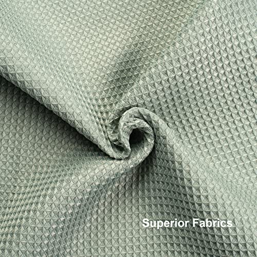 Image of AmazerBath Waffle Stall Shower Curtain, Sage Green Shower Curtain Fabric, Hotel Quality Bathroom Shower Curtains, Heavy Duty, 36 x 72 Inches