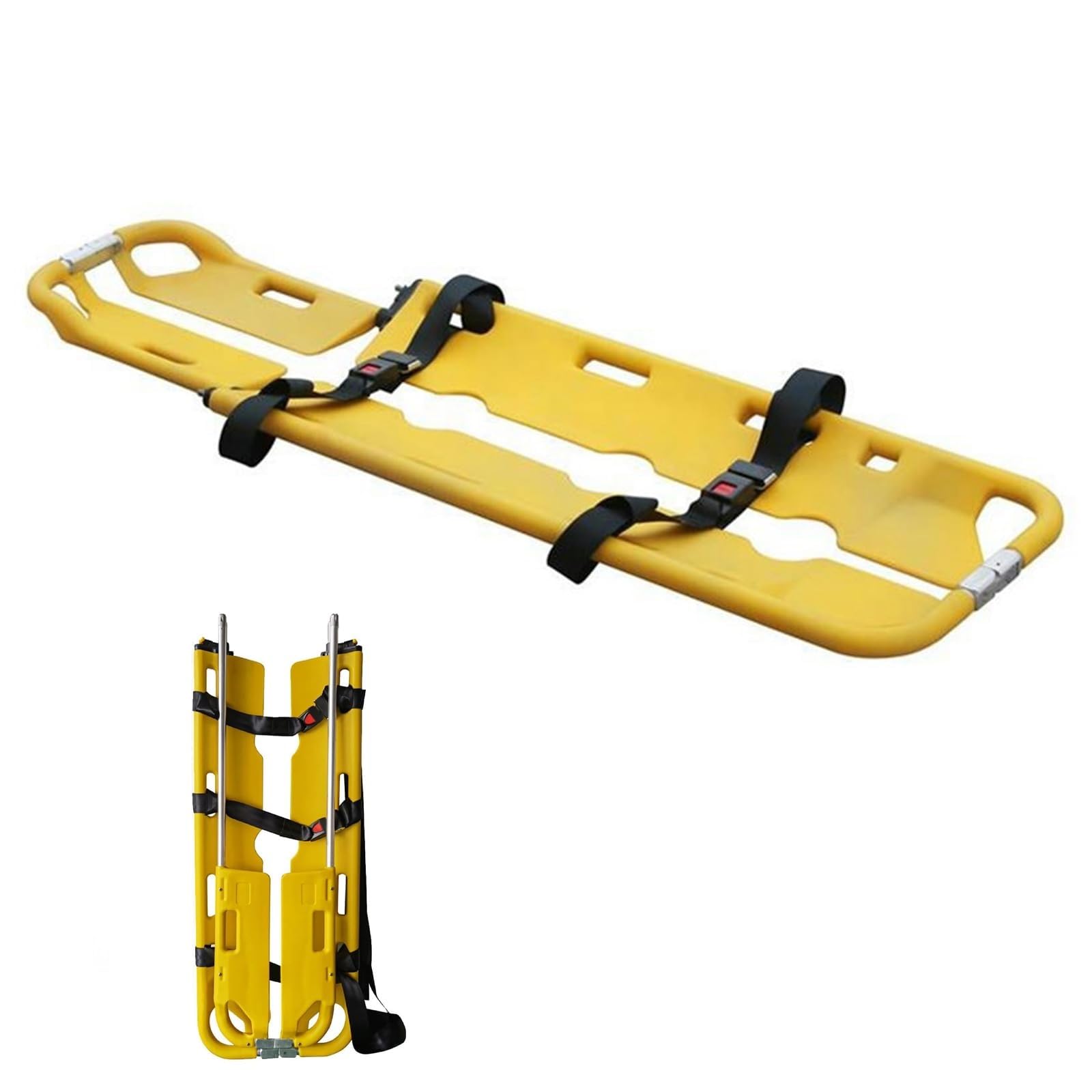 SGKOMN Lightweight Aluminum Portable Stretcher, Foldable Scoop Stretcher with Adjustable Length, 396.8 Lb Load Capacity, for Patient TransferFirst Aid, Hospital,Ambulance, and Rescue