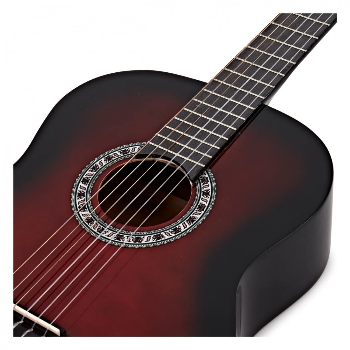 Guitarra clásica 4/4 Full Size para principiantes Adultos Rojo de Gear4music