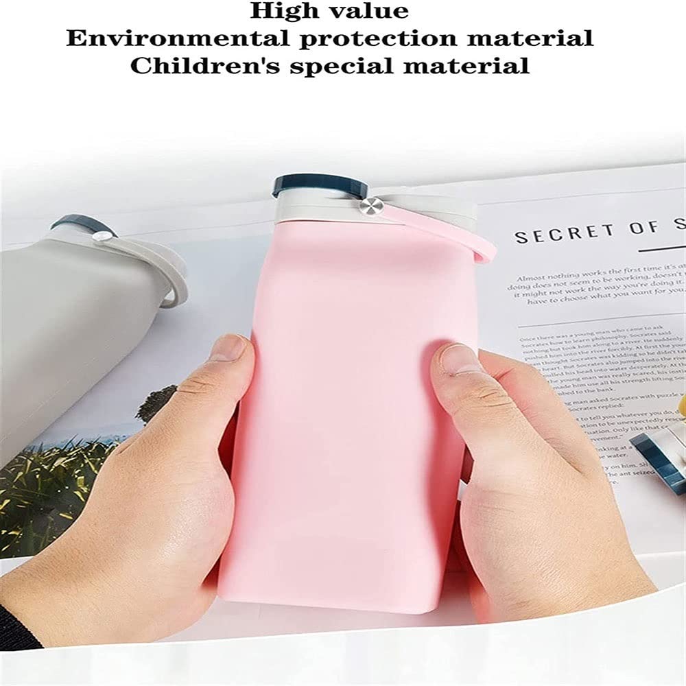Bottiglia d'acqua da viaggio portatile in silicone, Silicone Sport Fitness Mountaineering Grande capacità Bottiglia d'acqua con manico Sport Fitness Cup BPA- Bottiglia for acqua pieghevole da campeggi