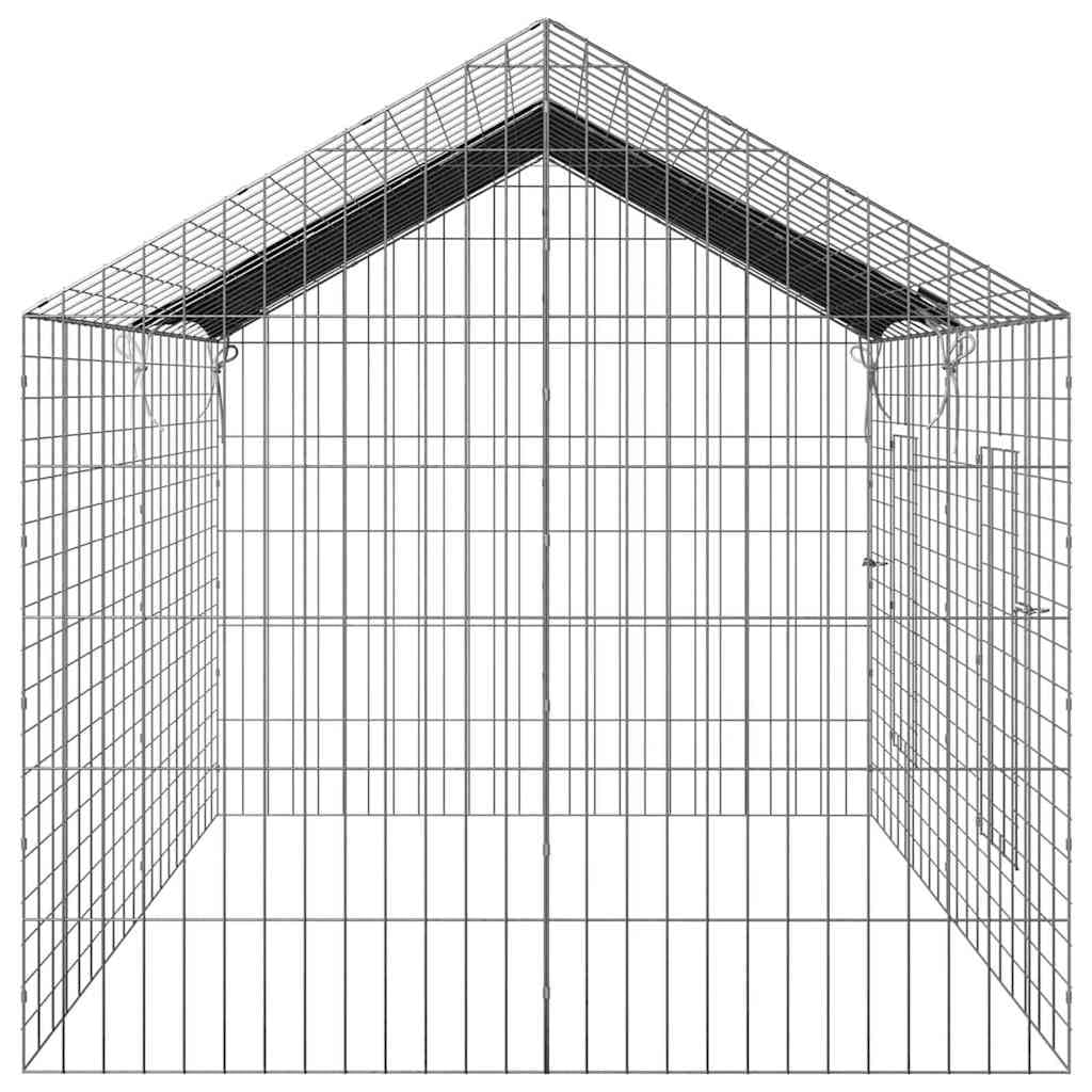 Hasenkäfig Silber 200 x 78 x 78 cm verzinkter Stahl - Robustes Freigehege für Kaninchen und Hasen, Stabiler Kaninchenkäfig für Garten und Terrasse im Außenbereich