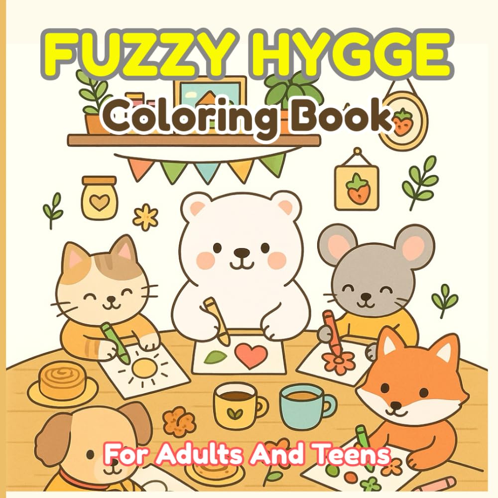 Fuzzy Hygge Coloring Book for Adults & Teens: Cozy and Cute Animal Designs for Relaxation and Stress Relief – Bold and Easy Coloring Fun (Hygge Coloring Series)