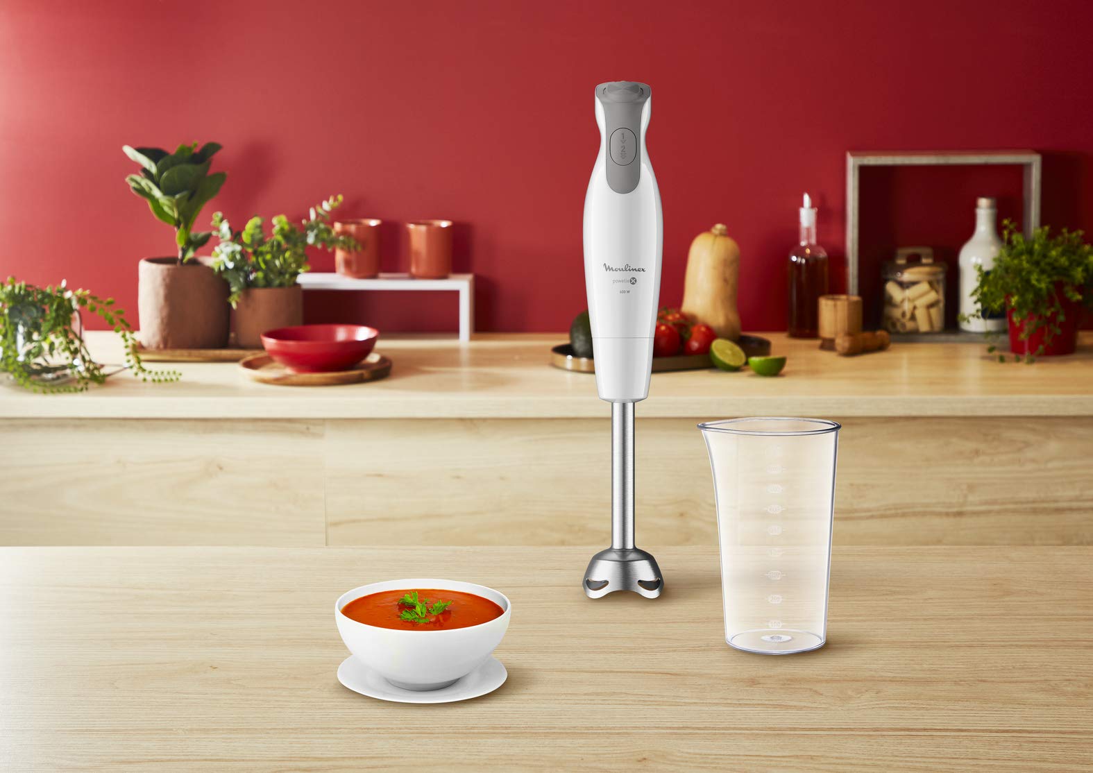 Moulinex Dailychef DD5521 - batidora brazo 2 en 1, 2 velocidades, batidora de mano fácil de usar, picadora 500 ml, vaso medidor 800 ml, piezas aptas para lavavajillas