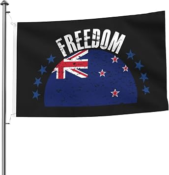 The New Zealand Flag And Freedom Flags For Outside 5x8 Ft Double Sided Heavy Duty Yard Decor Flag Durable Home Garden Party Welcome Banner 5by8