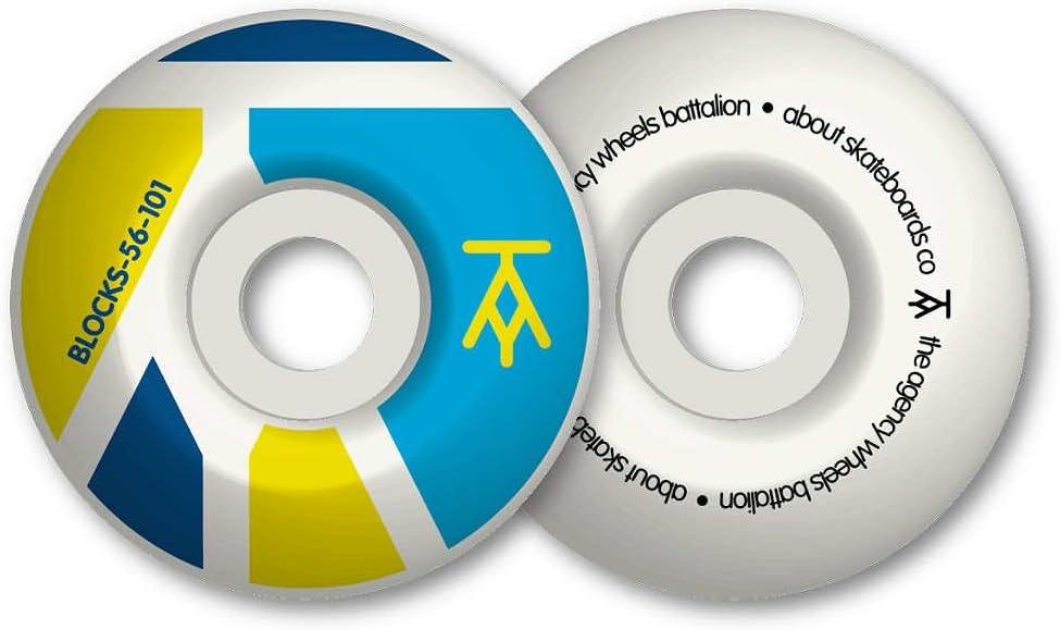 Skate Agency Wheels (Pack of 4) - Blocks 101A - Blue/Yellow/Navy