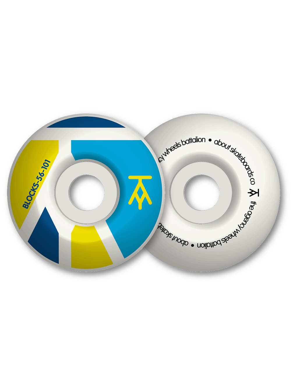 Skate Agency Wheels (Pack of 4) - Blocks 101A - Blue/Yellow/Navy