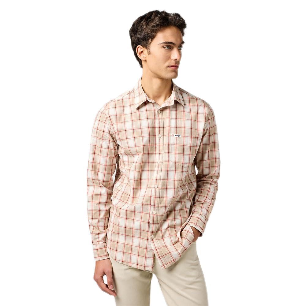 Wrangler Men's Shirt, tan, L