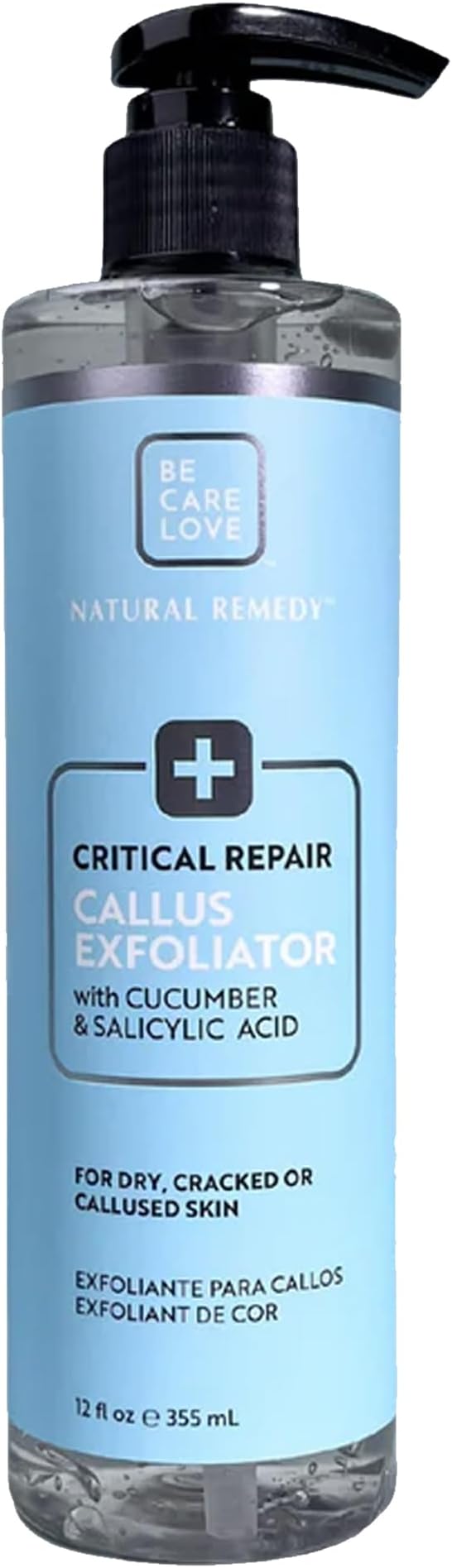 Natural Remedy Critical Repair Callus Remover Gel with Salicylic Acid & Cooling Menthol – Professional Pedicure Treatment for Dry, Cracked Heels & Feet | Made in USA