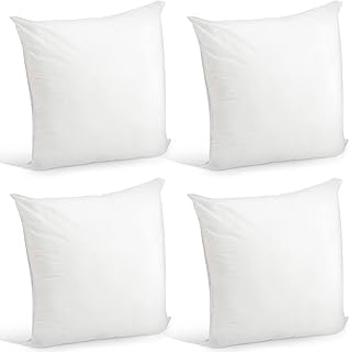 Cushion Inner Pads - Bounce Back Virgin Hollow Fibre Plump Cushion - 45 x 45 cm (18" x 18") – Square Inserts Fillers Decorative Pillow Stuffer for Sofa Couch Cushions – Made in UK (Pack of 4)
