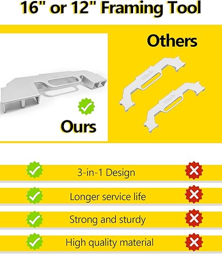 Miniatura 3 de Herramienta de marco 3 en 1 herramienta de diseño de pernos de marco de 12 pulgadas, 14 pulgadas16 pulgadas, herramienta de marco de precisión de