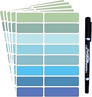 PreFeel Waterproof Removable Name Labels - 320PCS Adhesive Stickers with Pen for Water Bottles, Kids School, Baby Daycare, Home Office