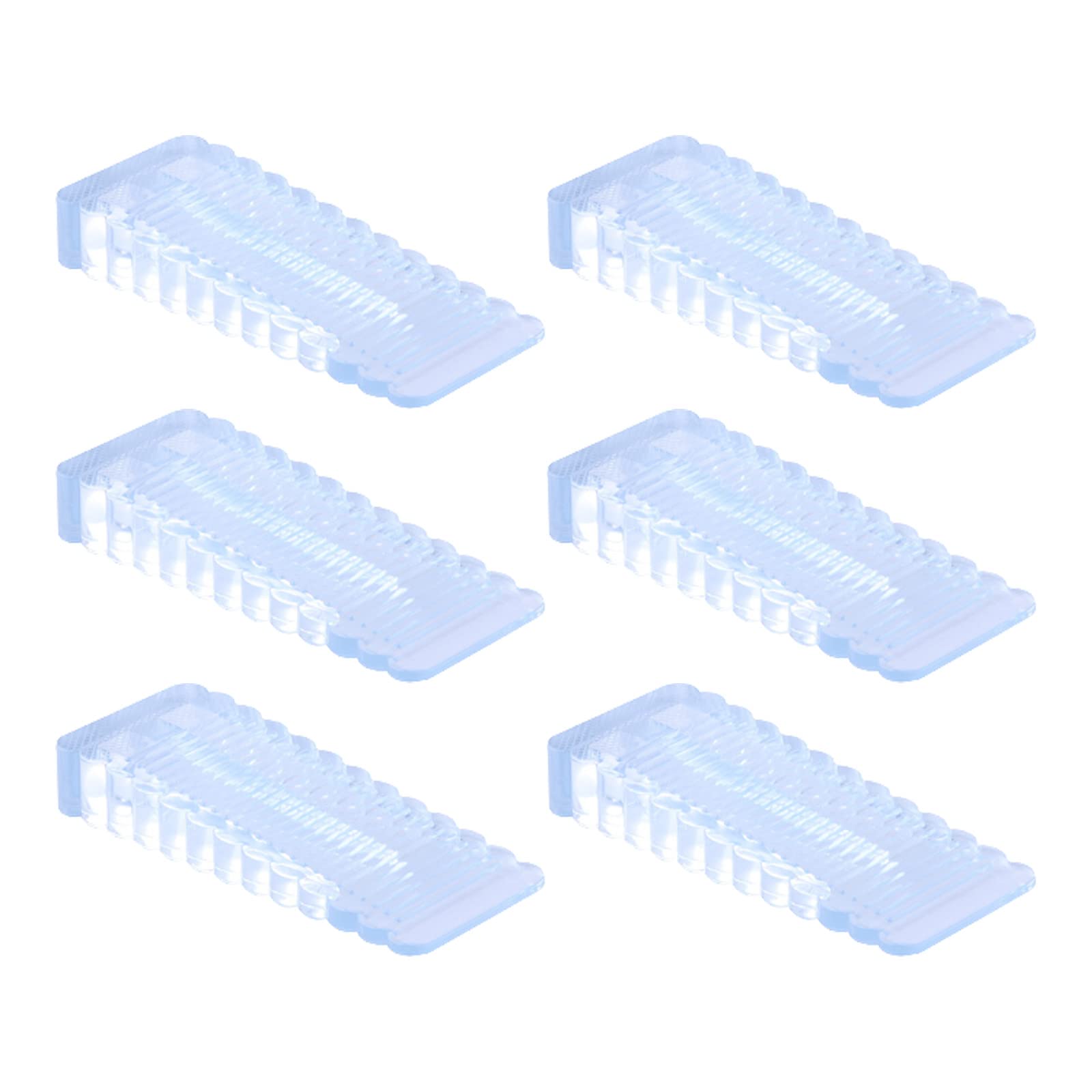 PXRLMYF6Pcs Clear Door Stops Non-Slip Silicone Door Wedge Transparent Rubber Door Stoppers for Tiles Carpet Wood and Laminate Floor