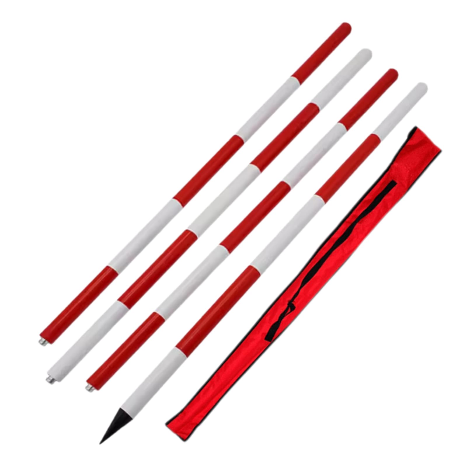 MRVAKDYDI Aluminum Survey Rod, Aluminum Measuring Rod For Surveying Detachable Modular Red White 2-5m(4m)