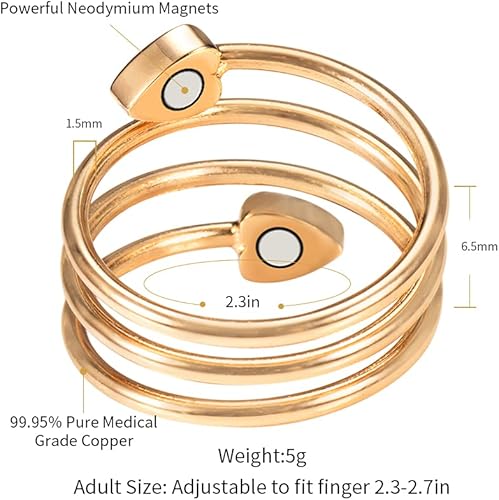 Miniatura 2 de EnerCoppeX Anillos de cobre para mujer para artritis y articulaciones, anillos de terapia magnética para hombre, anillo de cobre curativo, anillo de
