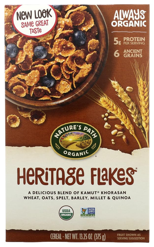 Natures Path Organic Heritage Heirloom Lot de 2 céréales en flocons de grains entiers 375,​6 g