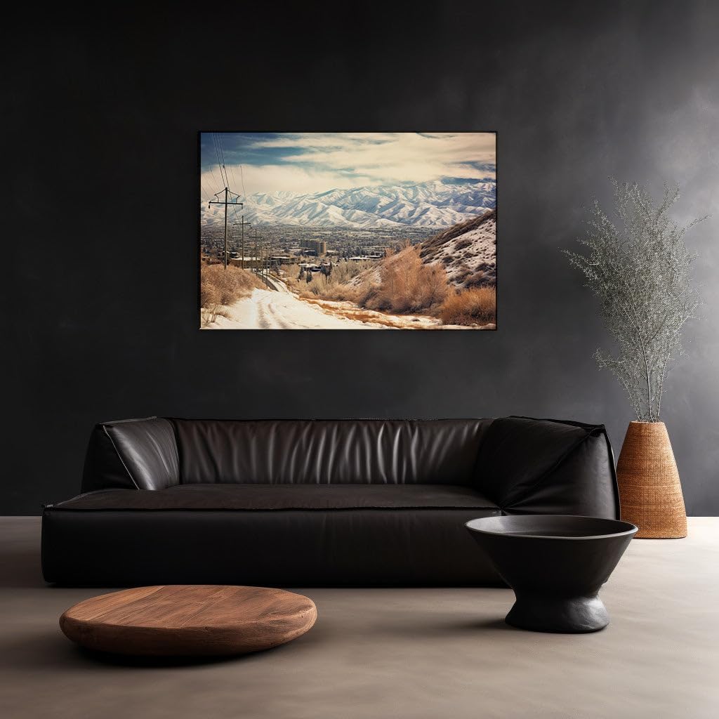 Canvas for Living room. Snowy Serenity: A Journey through a Winter Wonderland, 27 x 18 inch Canvas Wall Art - Contemporary Masterpieces - Modern Home Decor - 69x46 cm (27x18 inch)
