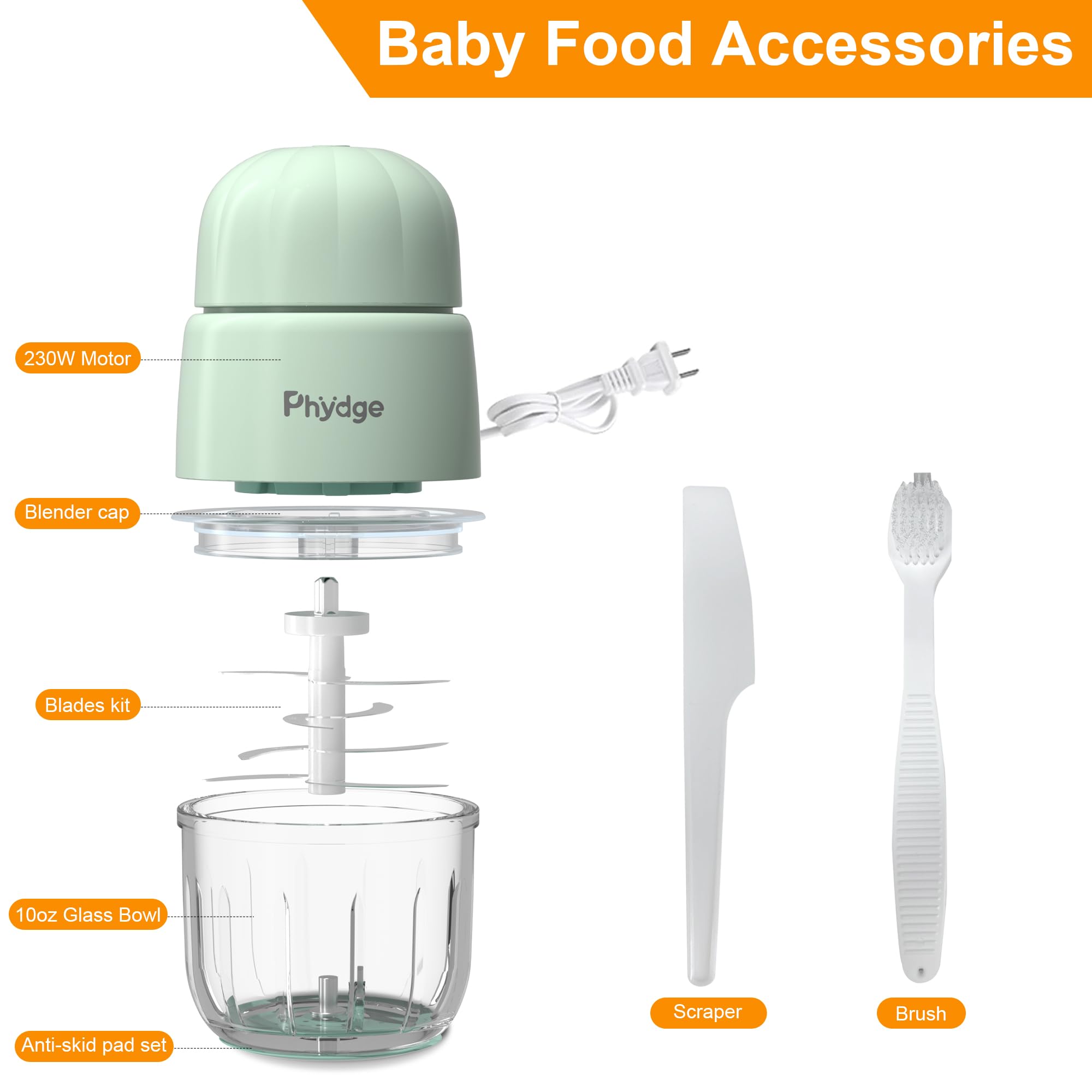 Fabricante de alimentos para bebés, puré de alimentos para bebés, licuadora de alimentos para bebés verde, procesador de alimentos para bebés, frutas, verduras, carne