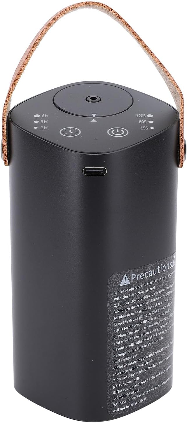 Waterless Car Diffuser, 20ML Waterless Diffusers with Timer for Essential Oils, Super Quiet Cordless Aromatherapy Essential Oil Tool for Car, Room, Office