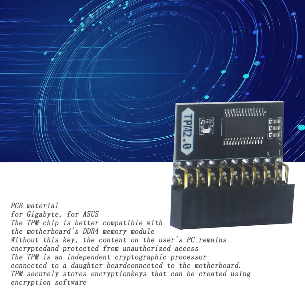 Tpm 2.0 Module Bonbela TPM 2.0 Encryption Security Module 20pin 2 10p  Standalone Itx Motherboard