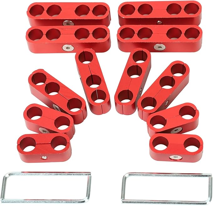 EASYBERG Spark Plug Wire Separators Aluminum Kit, 7mm 8mm 9.5mm Engine Spark Plug