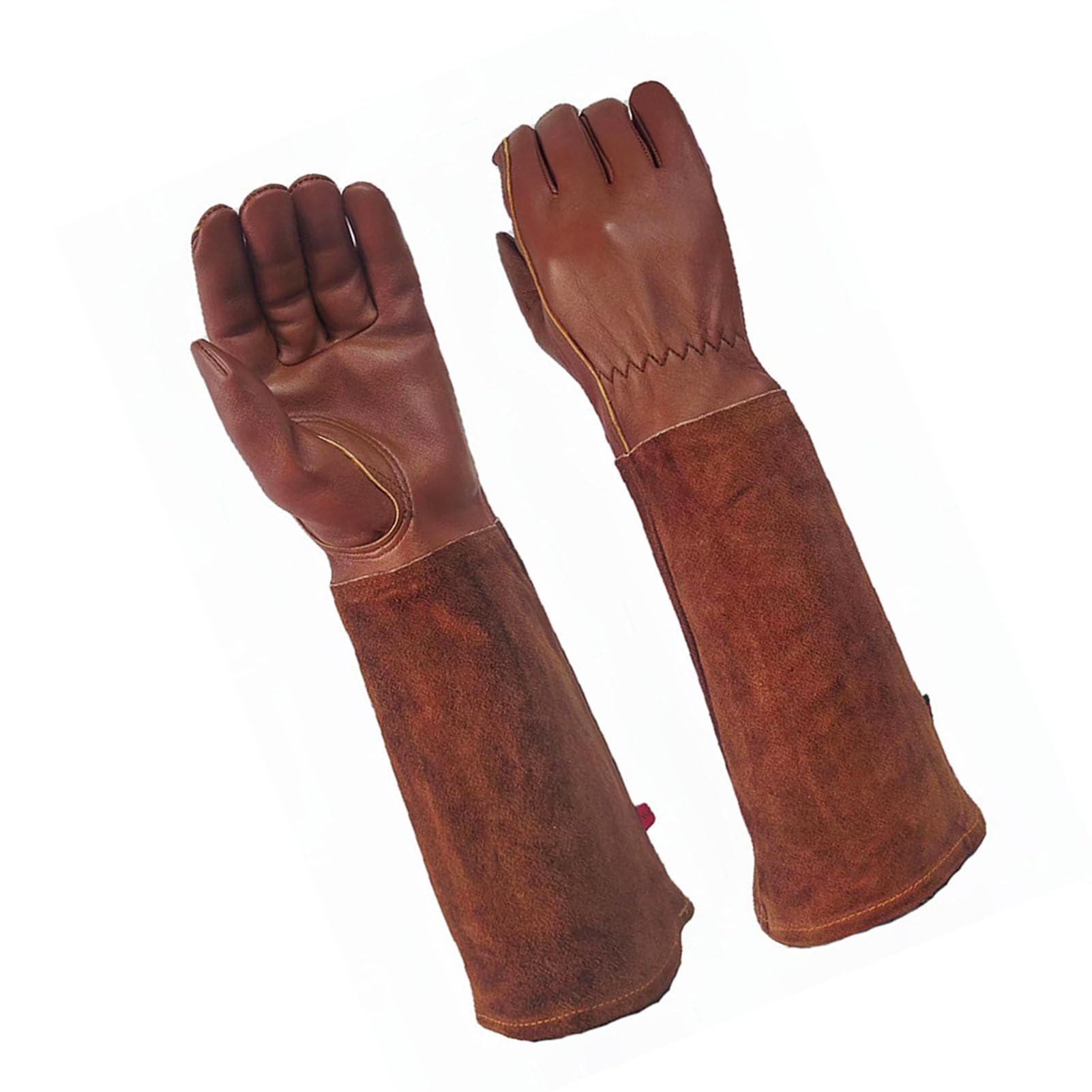 Guanti da Giardinaggio Lunghi in Pelle di Vacchetta per Donna/uomo, Guanti da Potatura per Rose a Prova di Spina, Protezione Braccio per Guanti Giardino per Lavoro Piantando (XL)
