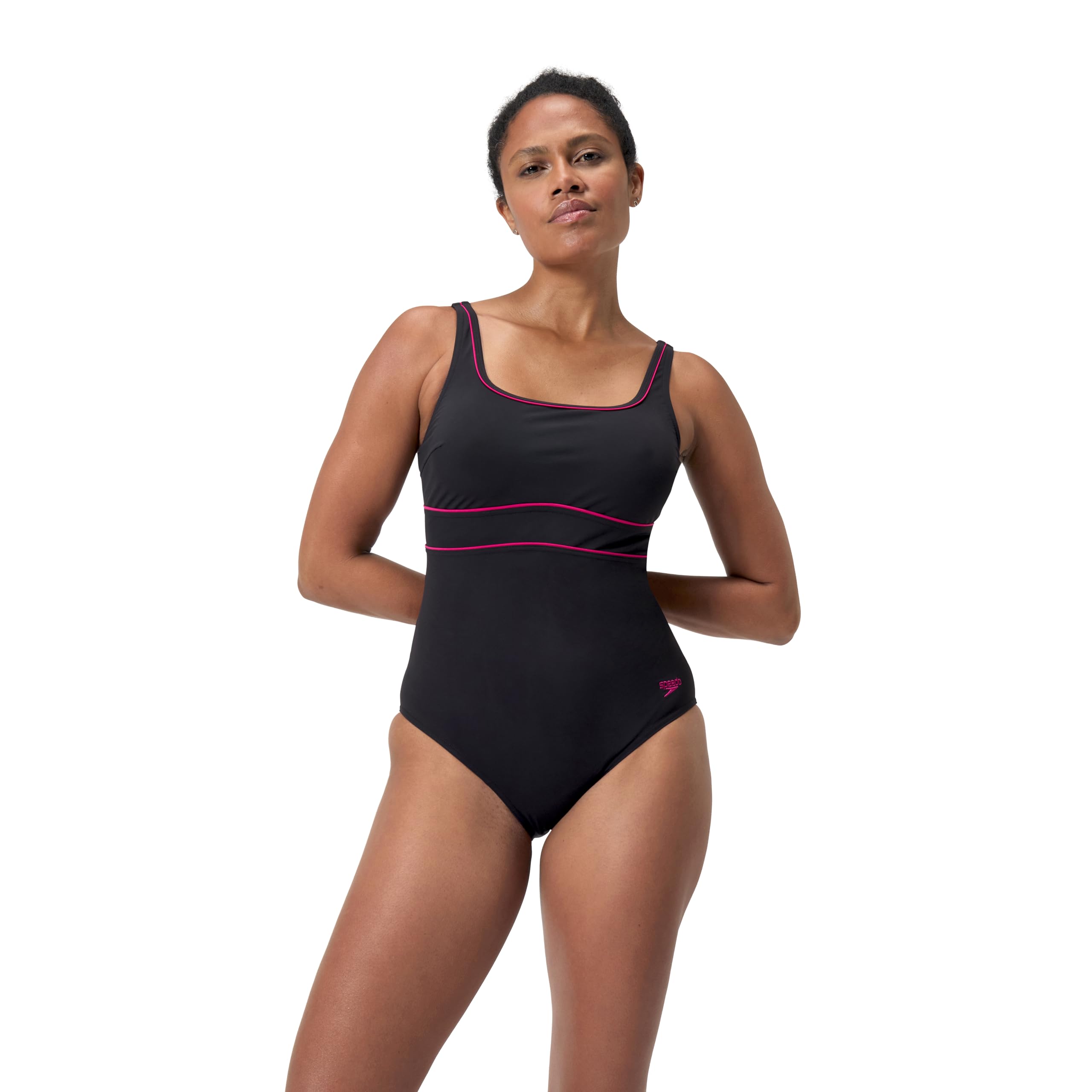 Speedo Black Women's Shaping Contour Swimsuit Swimming Costume Size 42