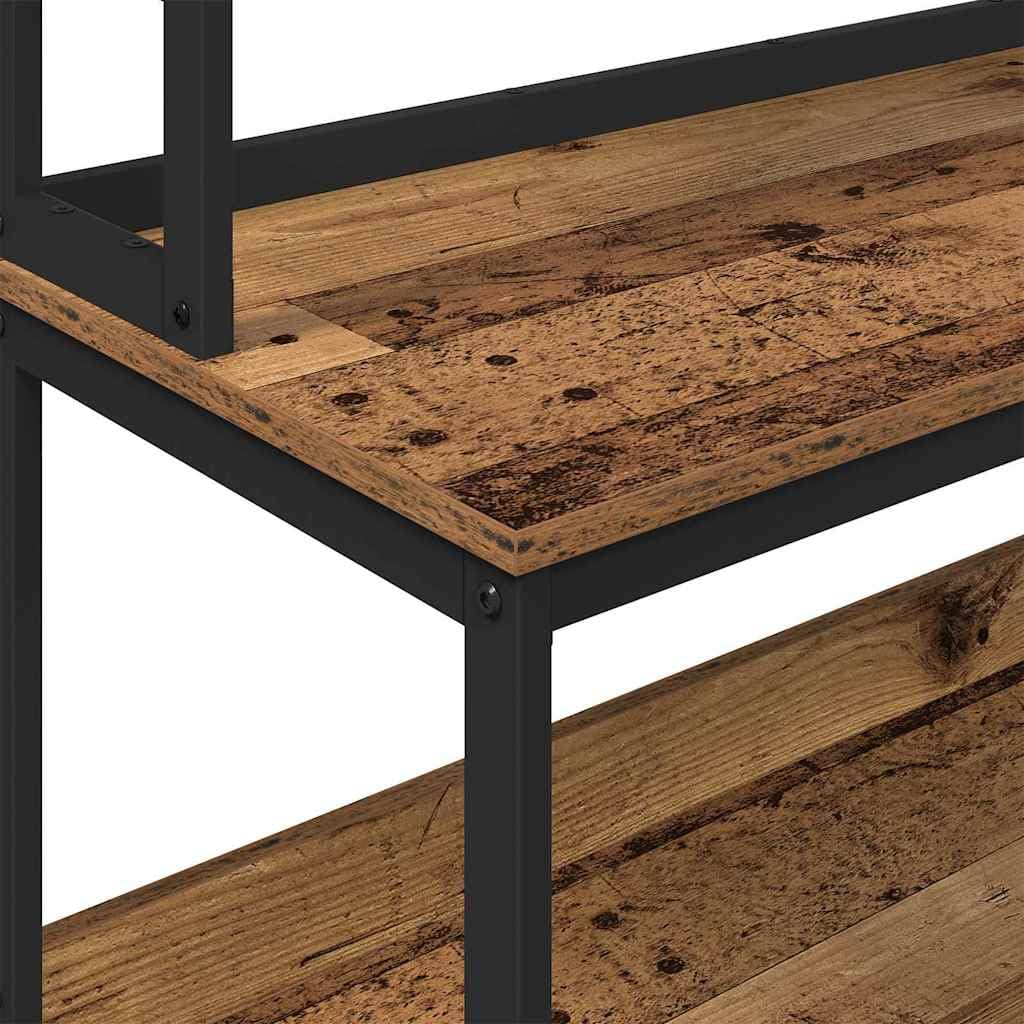 Industrielles Küchenregal 100 x 40 x 168 cm aus Holzwerkstoff mit stabilem Stahlrahmen, freistehend für Küche und Essbereich, viel Stauraum für Kochutensilien und Deko,