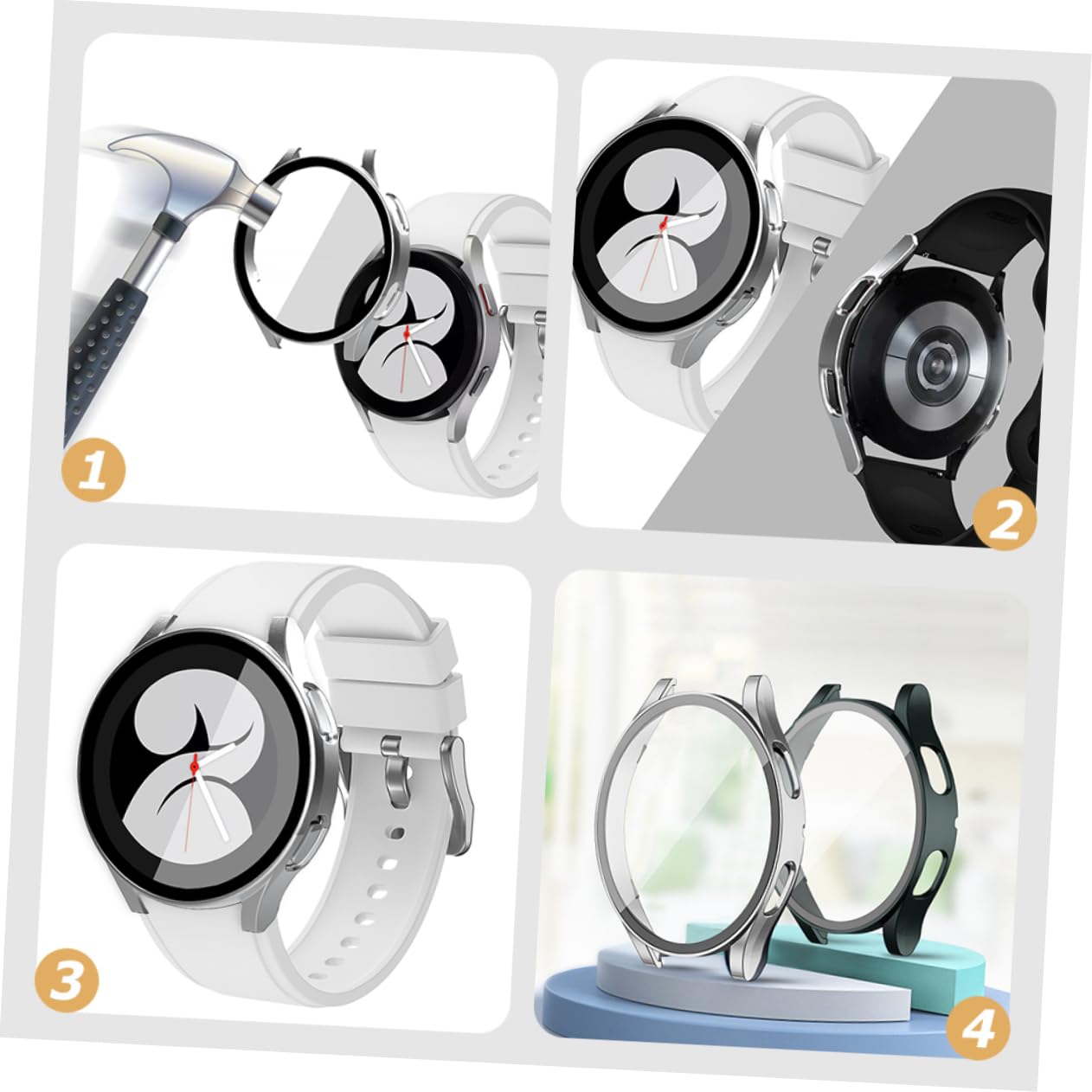 UPKOCH 4er-Sets Watch4 40 Mm Hart-pc-Abdeckung Gehärtetes Gehäuse Mit Displayschutzfolie Elegant Und Robust 2 Stück * 4