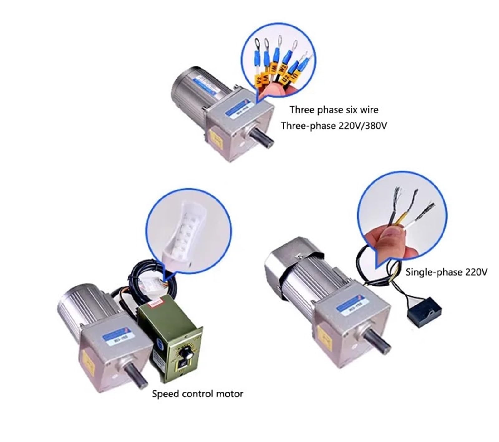 Motoriduttore con Riduttore CA trifase da 25 W, 220 V/380 V CA, Tq Elevato, Reversibile, velocità Regolabile(9RPM(150K))