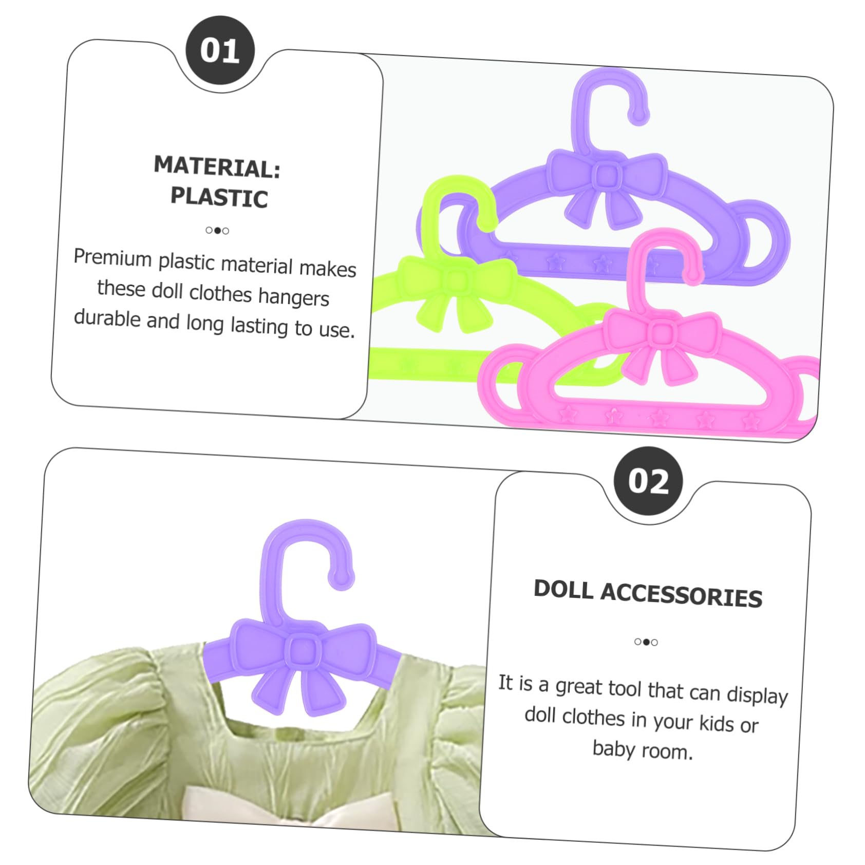 Gogogmee 15Pcs Doll Clothes Hangers Doll Outfit Holders for Organizing Dress for Boys