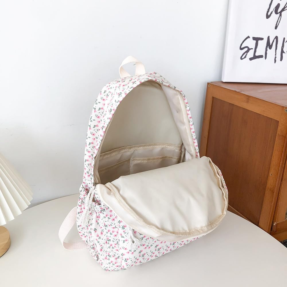 Amazon.com | DUNBRI Floral White Backpack For Daily Use, Cute Women's Backpack Book Bag Nylon Rucksack, Lightweight (Pink) | Casual Daypacks Amazon.com | DUNBRI Floral White Backpack For Daily Use, Cute Women's Backpack Book Bag Nylon Rucksack, Lightweight (Pink) | Casual Daypacks